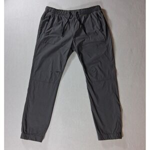 Benjamin Black Mens Nylon Jogger Pants XL Charcoal Zip Pockets Elastic Waist